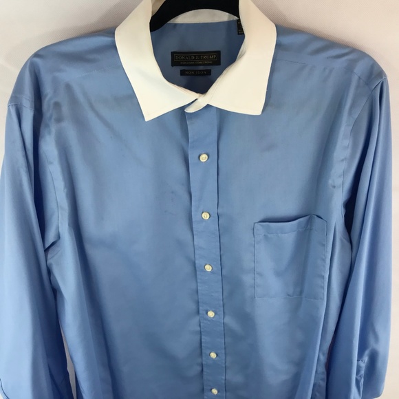 Donald Trump Cuff Dress Shirt 16.5 34/35 2 Tone - Picture 2 of 7